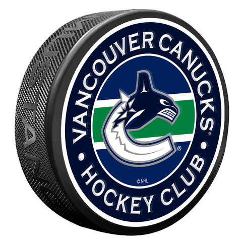 Vancouver Canucks Striped Textured Puck