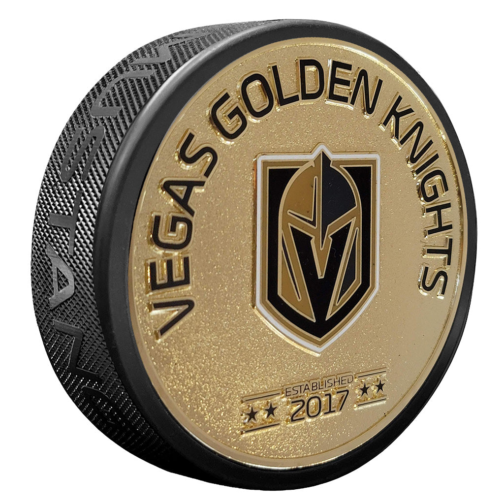 Medallion Puck - Vegas Golden Knights  Gold Established