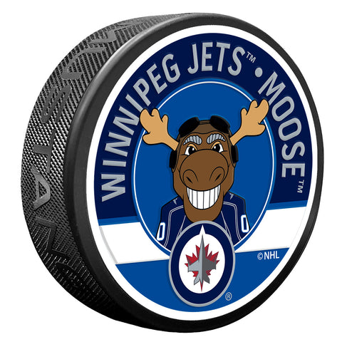 Winnipeg Jets Moose Mascot Textured Puck