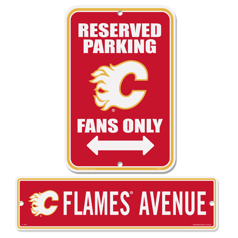 Calgary Flames Signs - 2 Pack Parking & Street Set