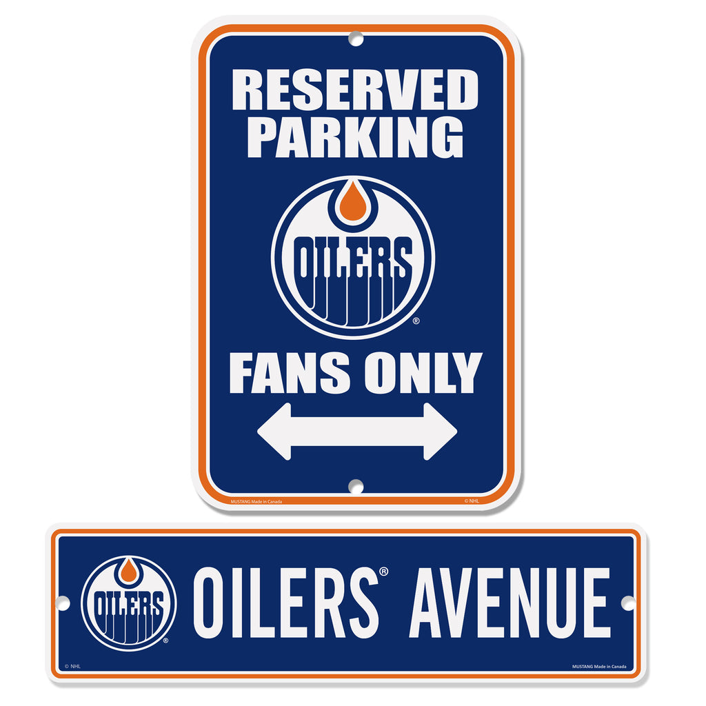 Edmonton Oilers Signs - 2 Pack Parking & Street Set