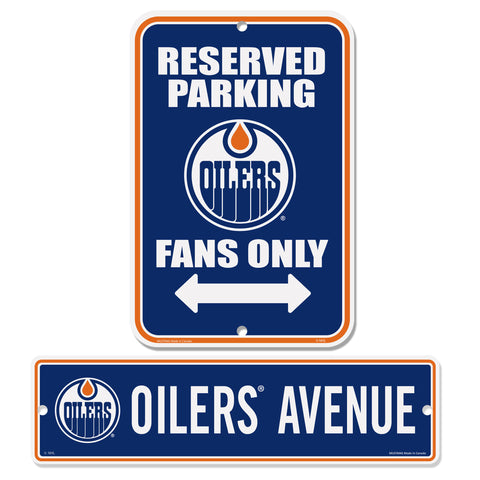 Edmonton Oilers Signs - 2 Pack Parking & Street Set