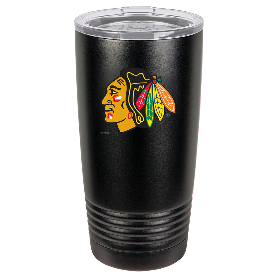 20oz Decaled Black Polar Camel Travel Mug | Chicago Blackhawks | Primary Logo