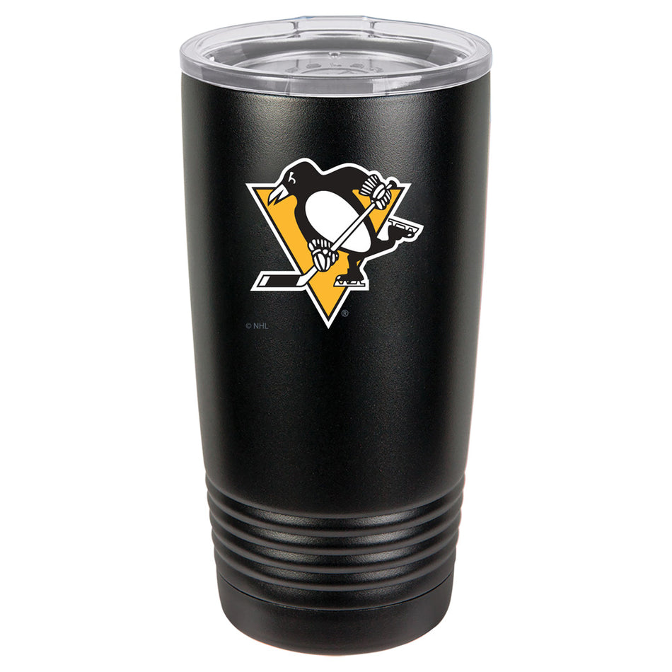 20oz Decaled Black Polar Camel Travel Mug | Pittsburgh Penguins | Primary Logo