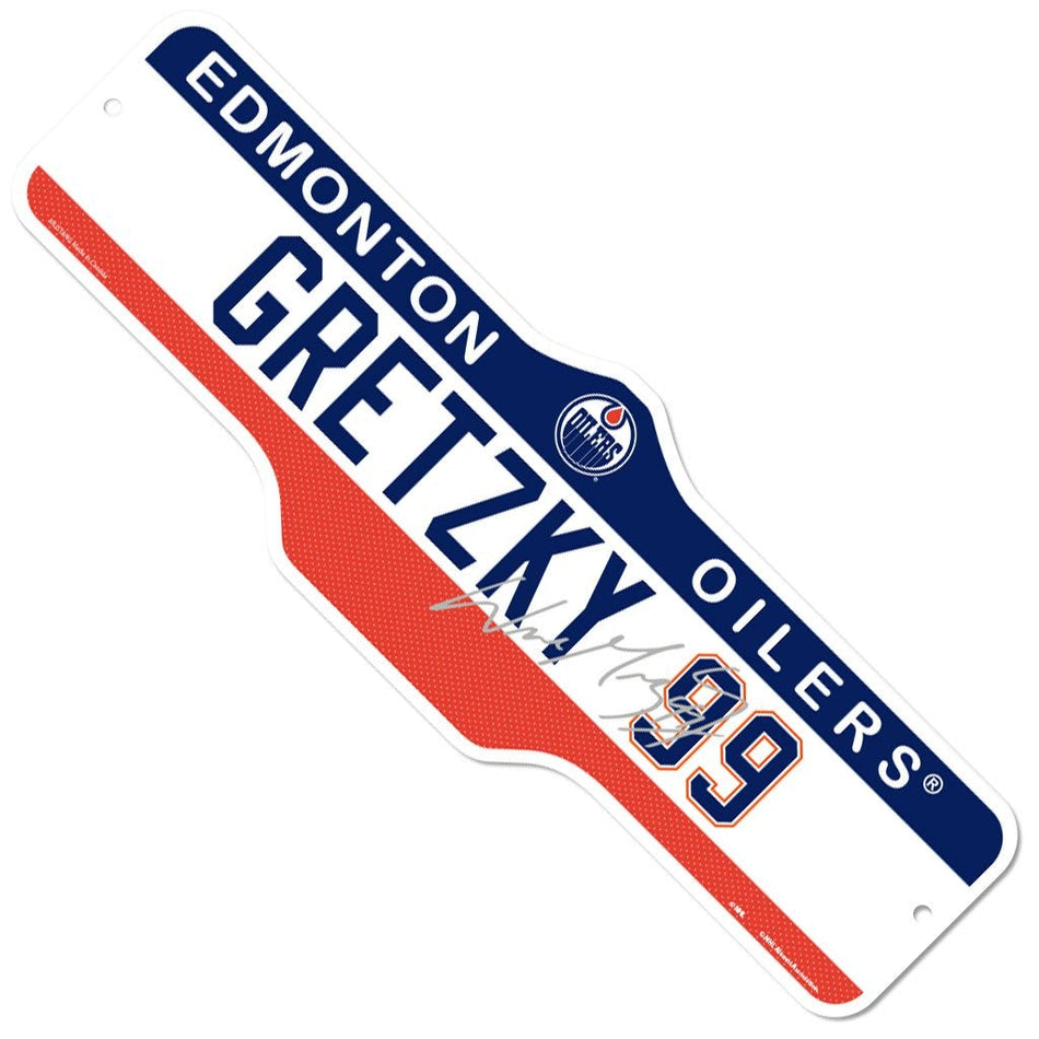 8" x 23" Sign | Edmonton Oilers | Wayne Gretzky | Deluxe Street