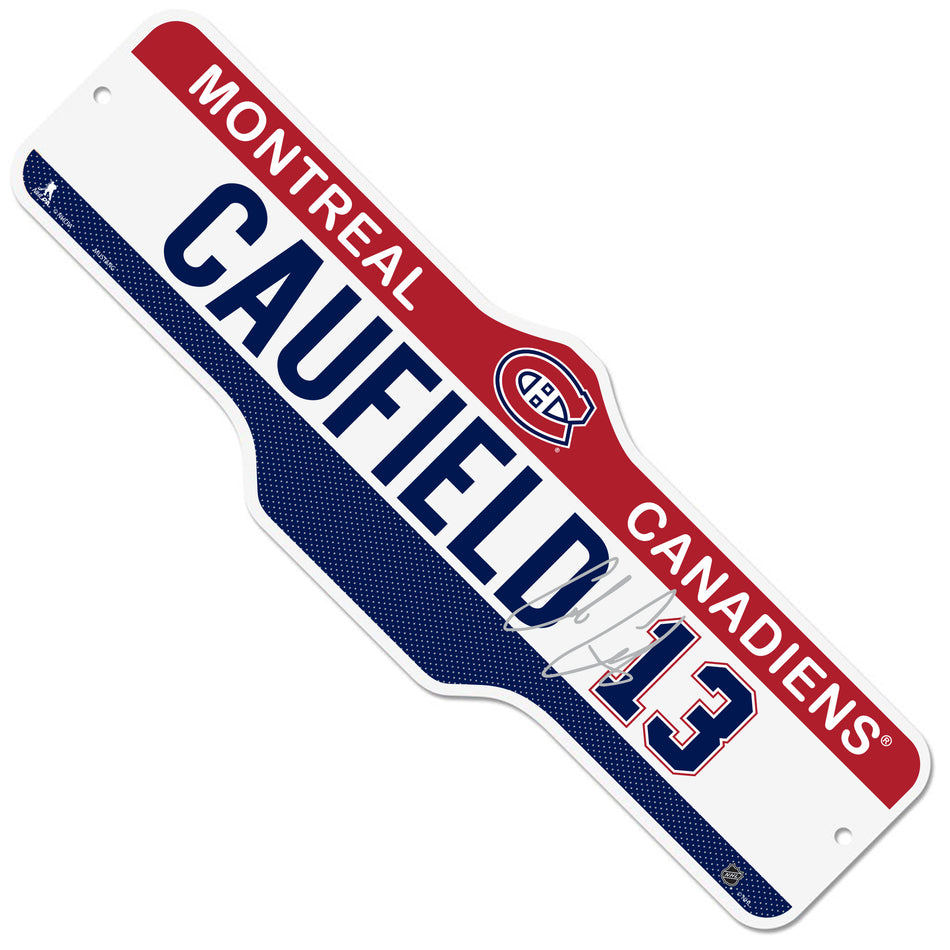 8" x 23" Sign | Montreal Canadiens | Cole Caufield | Deluxe Street