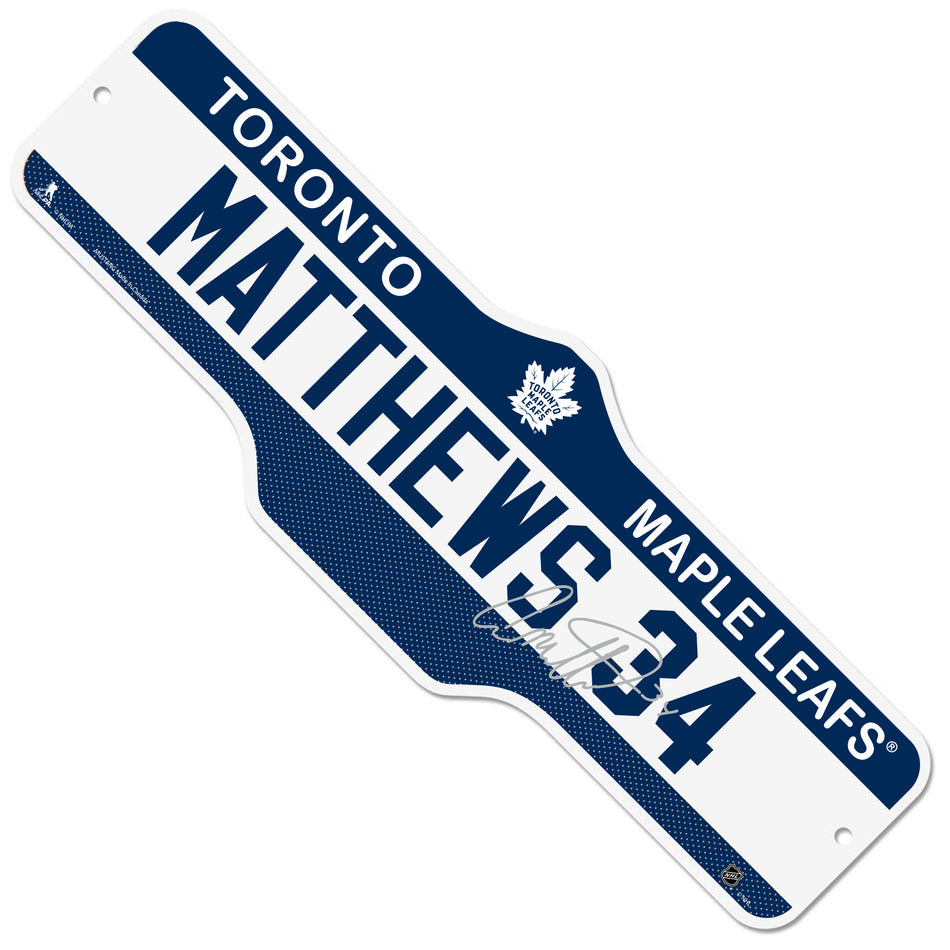 8" x 23" Sign | Toronto Maple Leafs | Auston Matthews | Deluxe Street