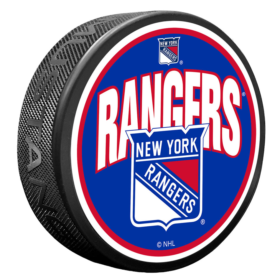 Textured Puck | New York Rangers | Wordmark