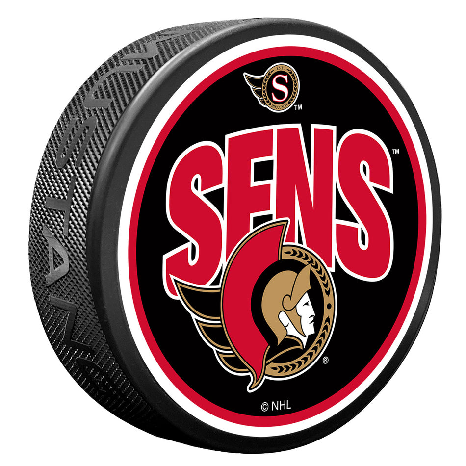 Textured Puck | Ottawa Senators | Wordmark