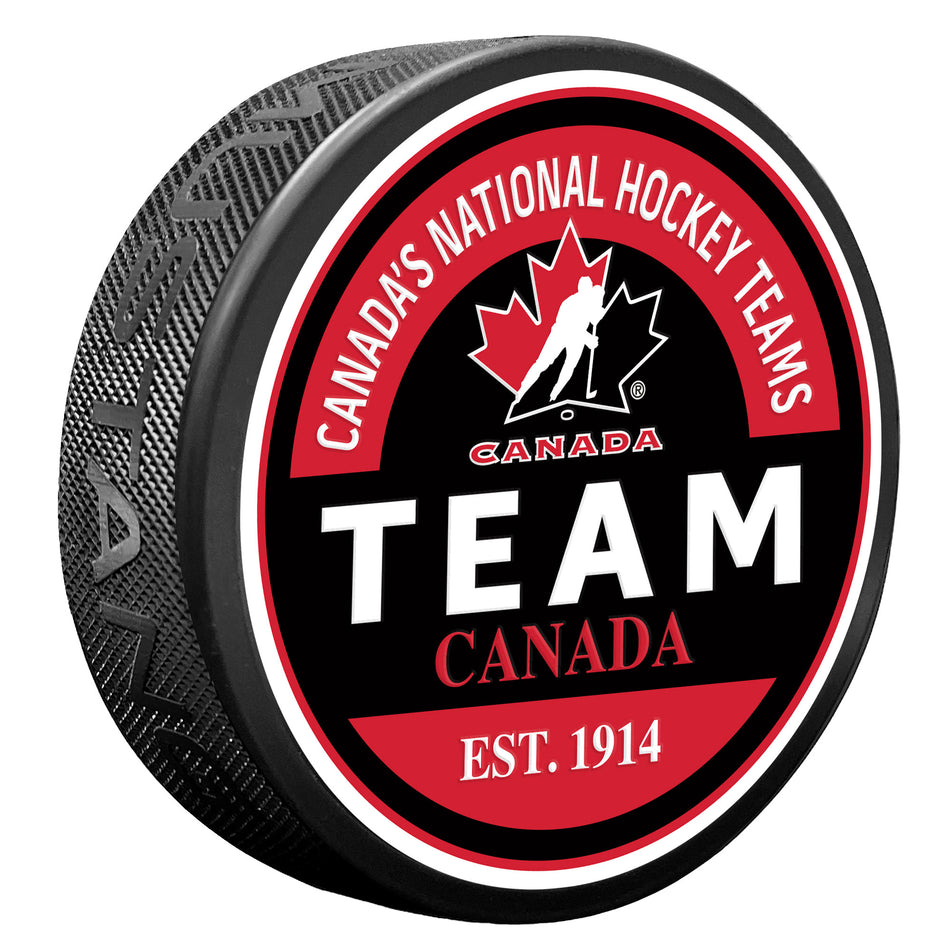 Team Canada Block Textured Puck