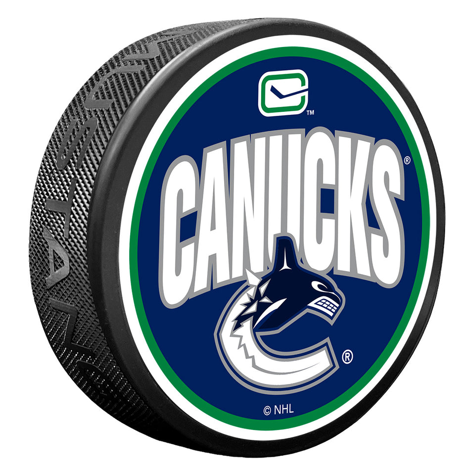 Textured Puck | Vancouver Canucks | Wordmark