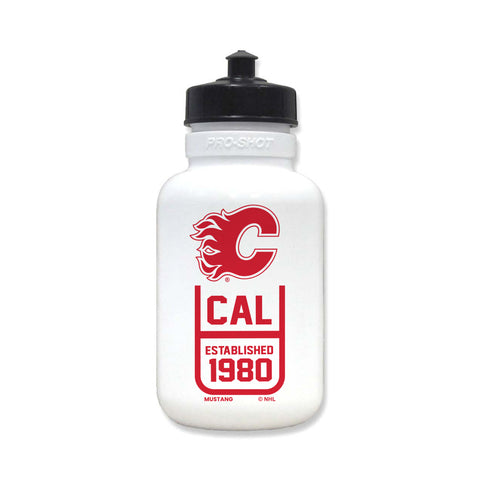 Calgary Flames - White Squeeze Water Bottle