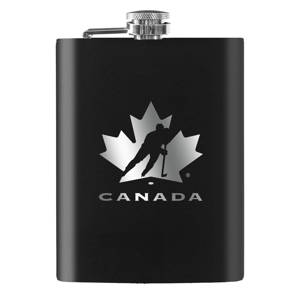 Team Canada 8oz Black Lasered Flask