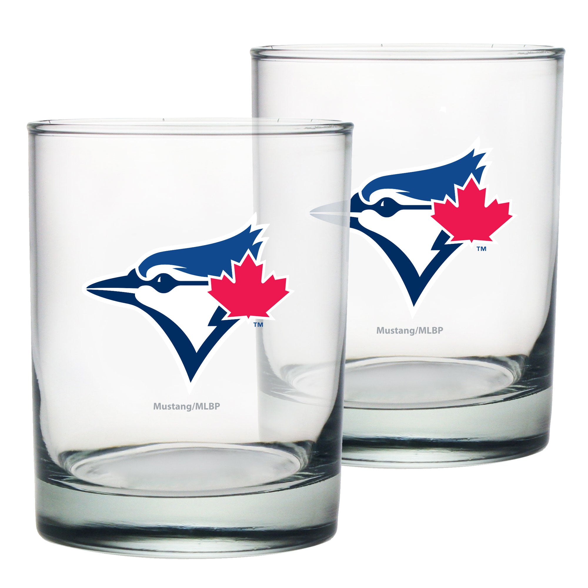 Blue Jay On Rocks 2 Pack Rocks Glass Set | Toronto Blue Jays | Primary Logo – Mustang ...