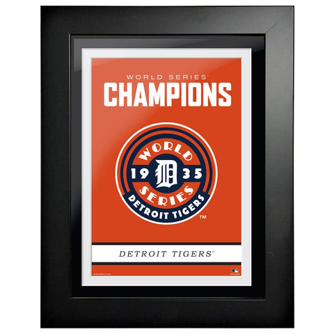 Detroit Tigers Cooperstown World Series Logo 1935 12x16 Framed Art