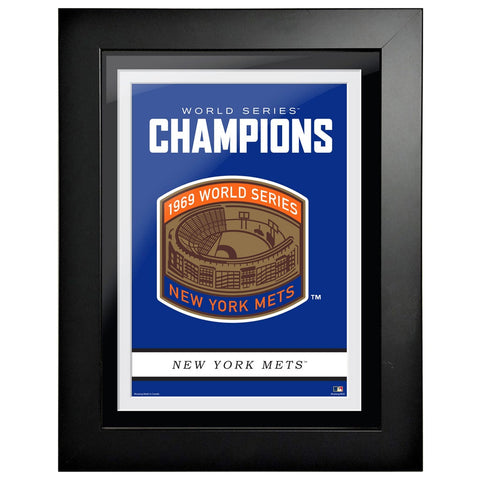 New York Mets Cooperstown World Series Logo 1969 12x16 Framed Art