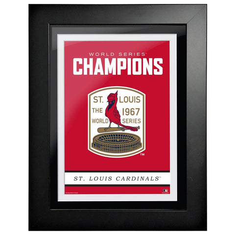 St. Louis Cardinals Cooperstown World Series Logo 1967 12x16 Framed Art