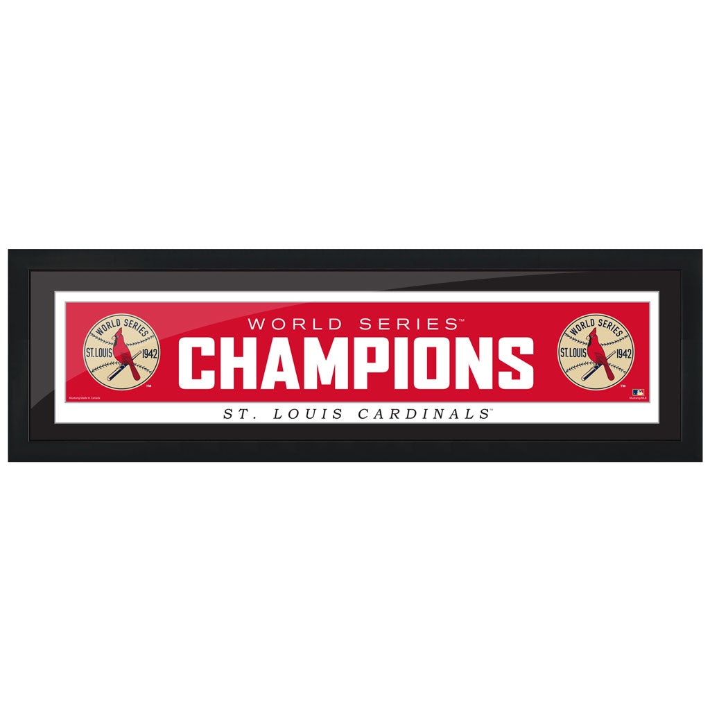St. Louis Cardinals Cooperstown World Series Logo 1942 6x22 Framed Pri –  Mustang Wholesale