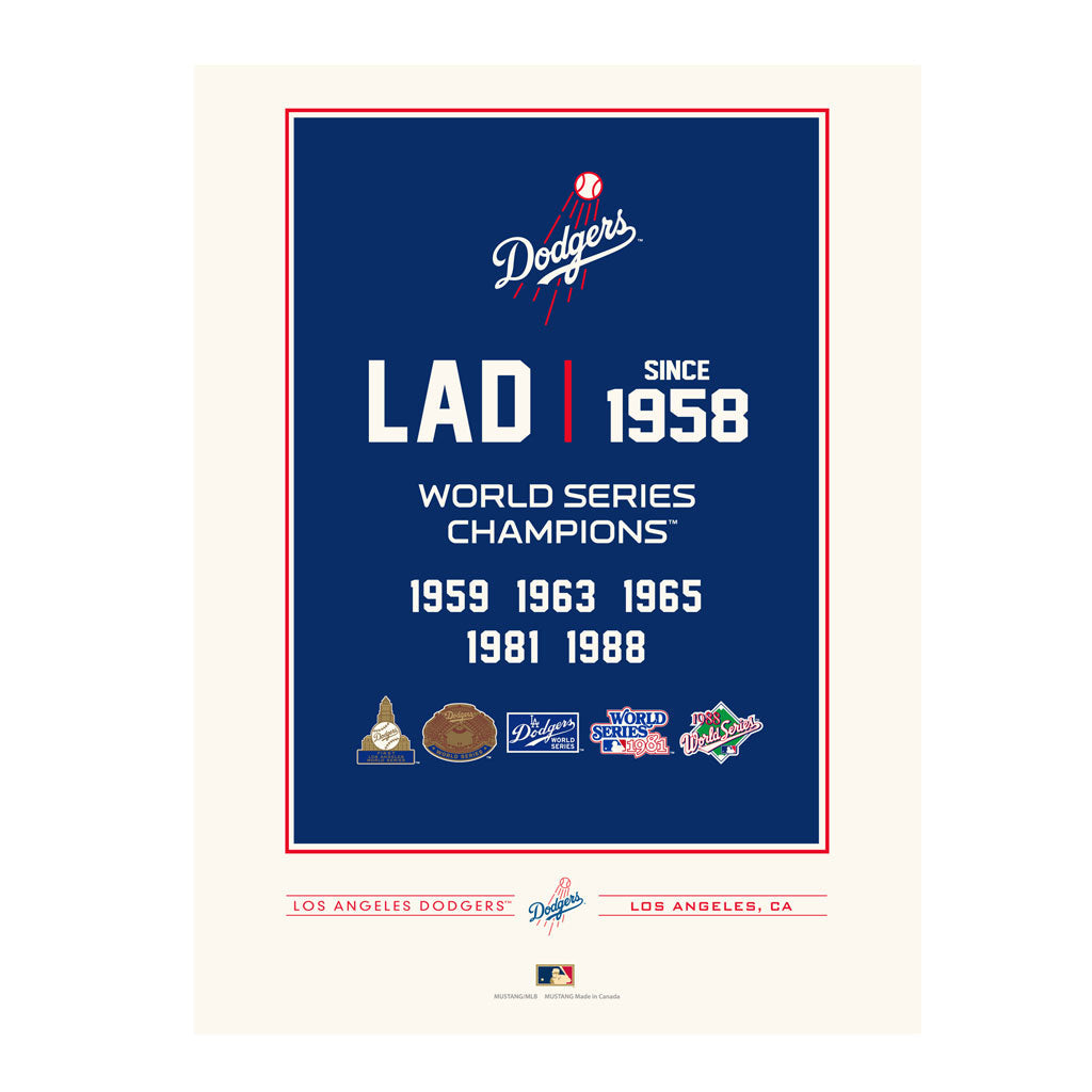 Los Angeles Dodgers 12x16 World Series Empire Print