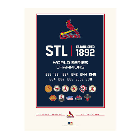 St. Louis Cardinals 12x16 World Series Empire Print