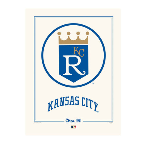 Kansas City Royals  12x16 Cooperstown Logo Print- 1971