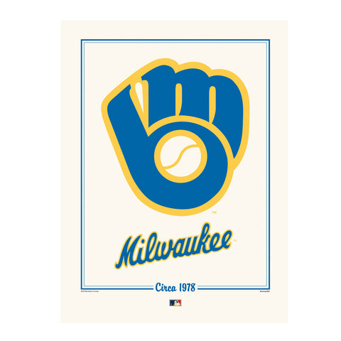 Milwaukee Brewers 12x16 Cooperstown Logo Print- 1978