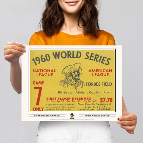 Pittsburgh Pirates World Series Ticket 12x16 Print- 1960G7L