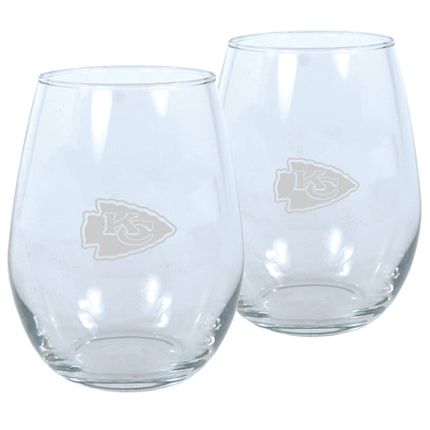 Kansas City Chiefs Stemless Wine Glass Set