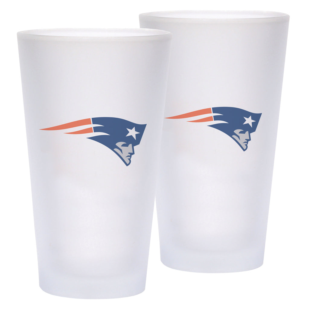New England Patriots 2pk. Frosted Mixing Glass Set