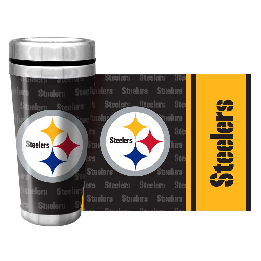 Pittsburgh Steelers 16oz Full Wrap Wallpaper Travel Mug
