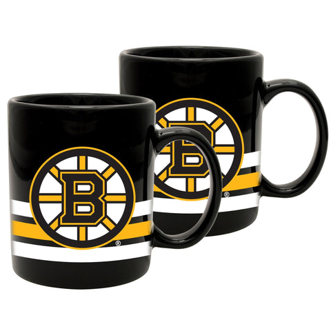 Boston Bruins Stripe Ceramic Mug Set