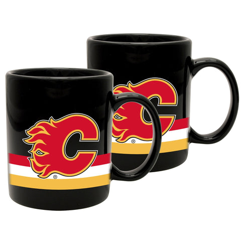 Calgary Flames Striped Ceramic Mug Set