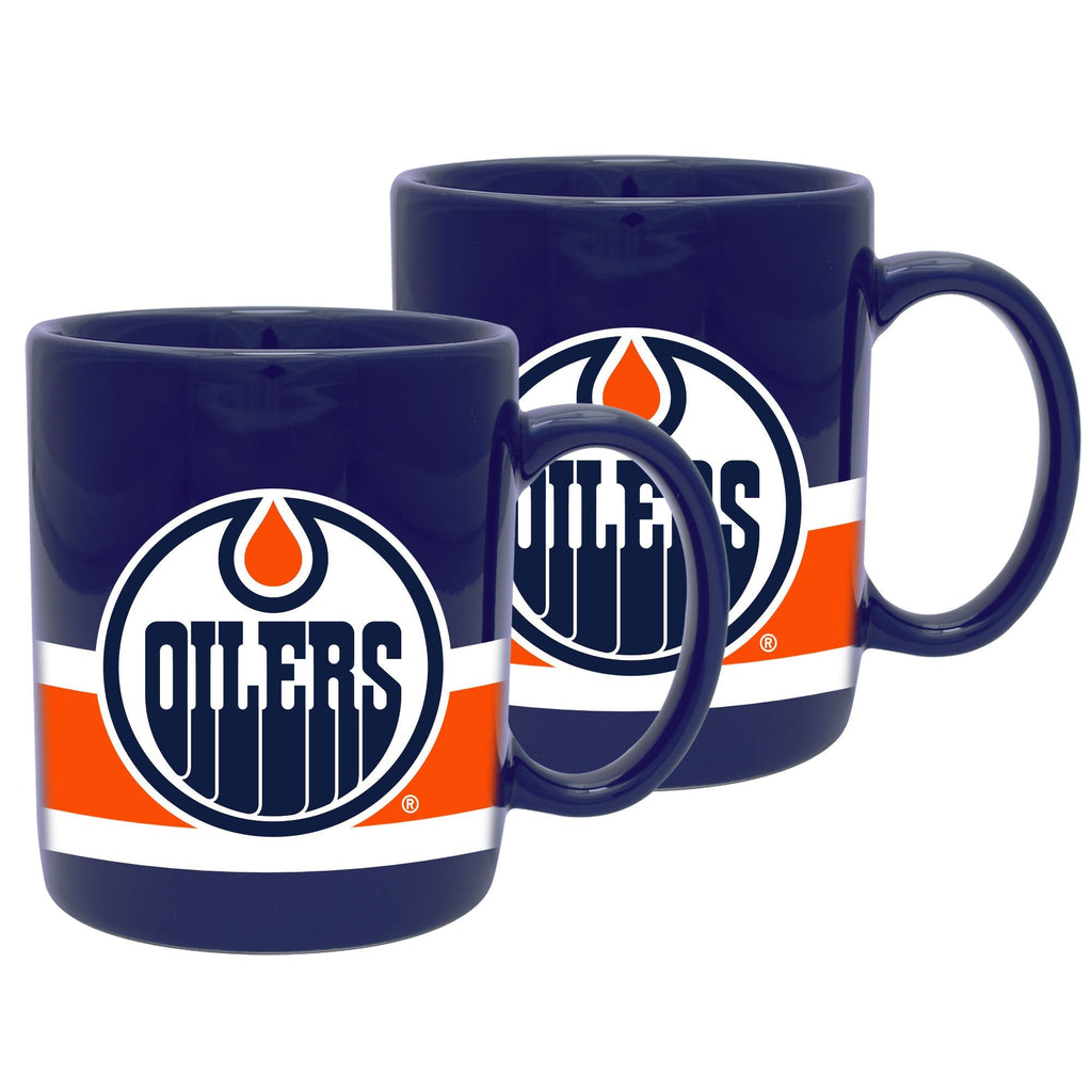 Edmonton Oilers Striped Ceramic Mug Set