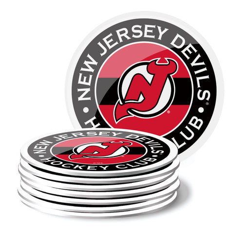 New Jersey Devils 8pk Coaster Stripe Design Set