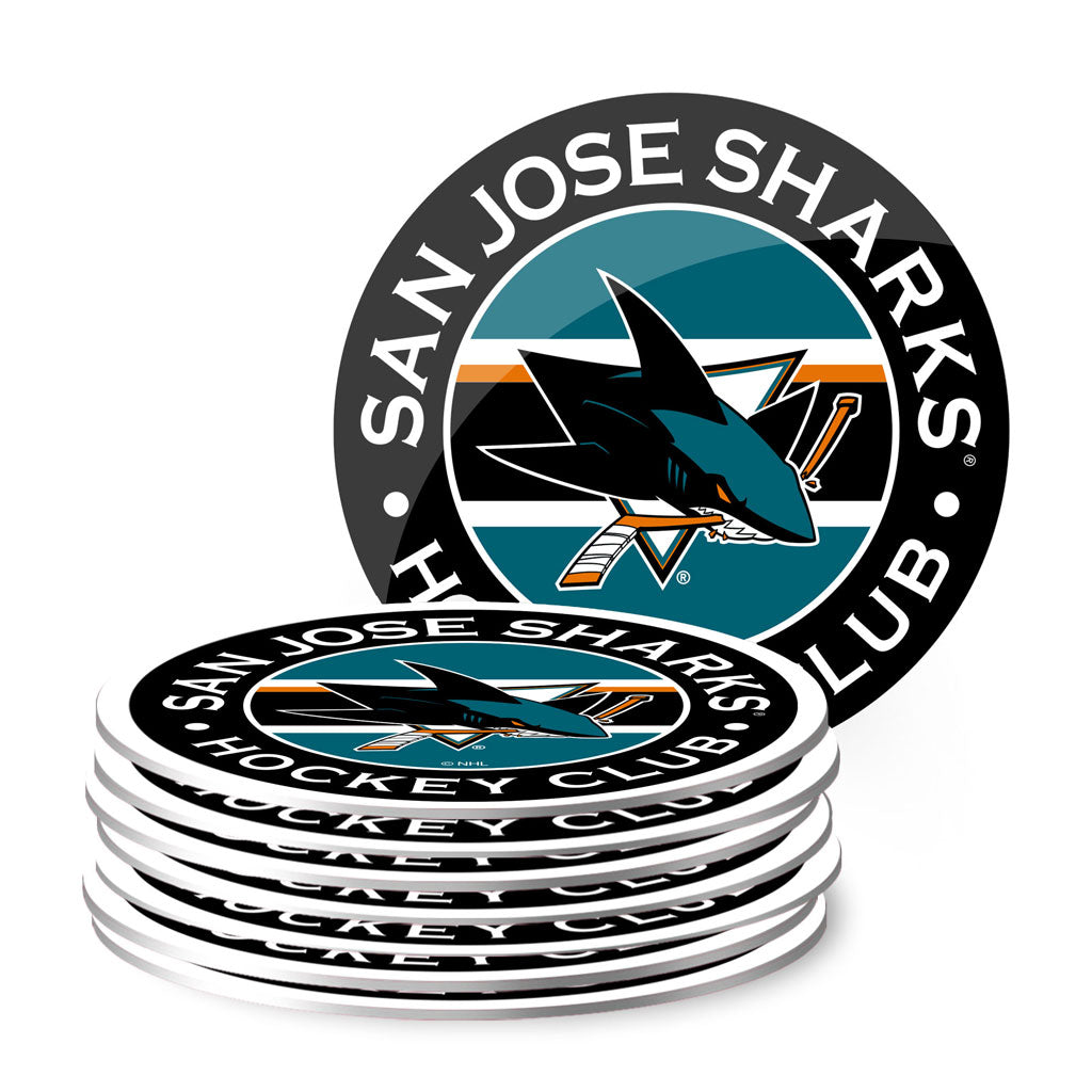 San Jose Sharks 8pk Coaster Stripe Design Set