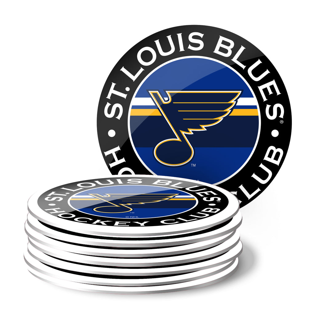 St. Louis Blues 8pk Coaster Stripe Design Set