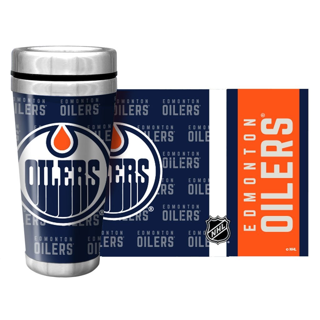 Edmonton Oilers 16oz Full Wrap Wallpaper Travel Mug