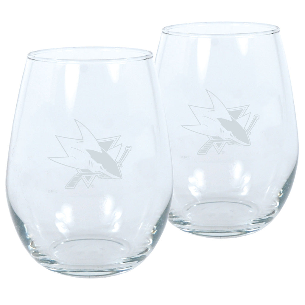 San Jose Sharks 2pk Wine Glass Set