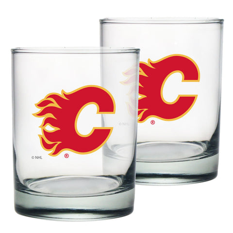 Calgary Flames Rocks Glass Set
