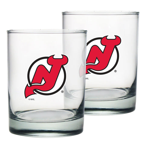 New Jersey Devils 2pk Rocks Glass Set