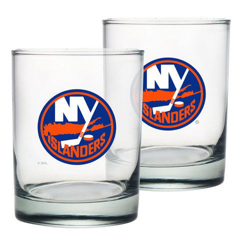 New York Islanders 2pk Rocks Glass Set