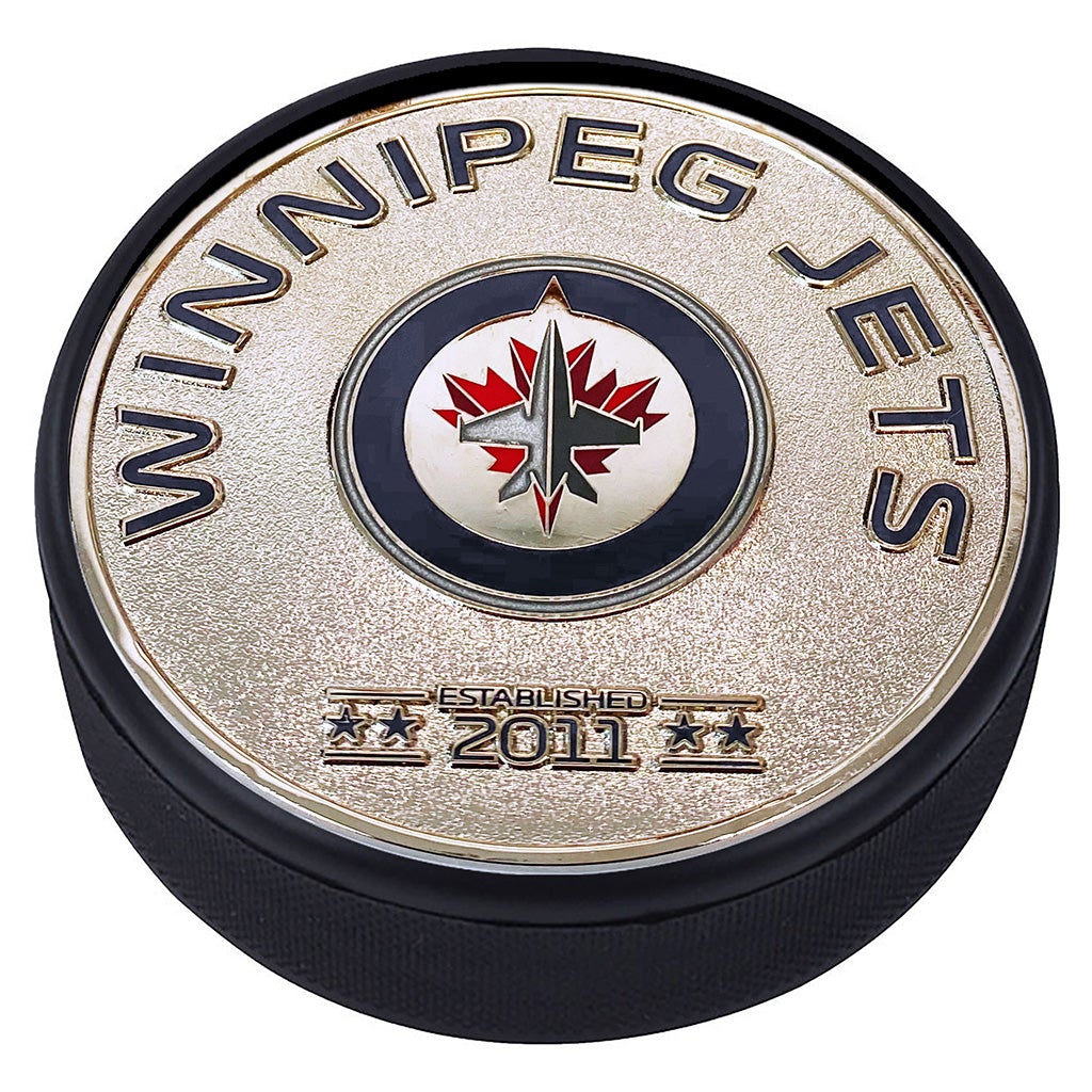 Medallion Puck - Winnipeg Jets Silver Established