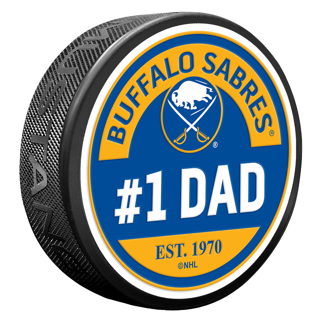 Buffalo Sabres #1 Dad Textured Puck