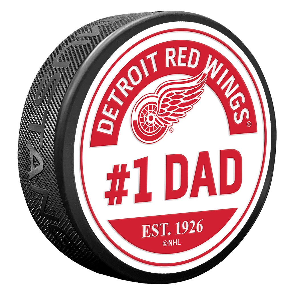 Detroit Red Wings #1 Dad Textured Puck