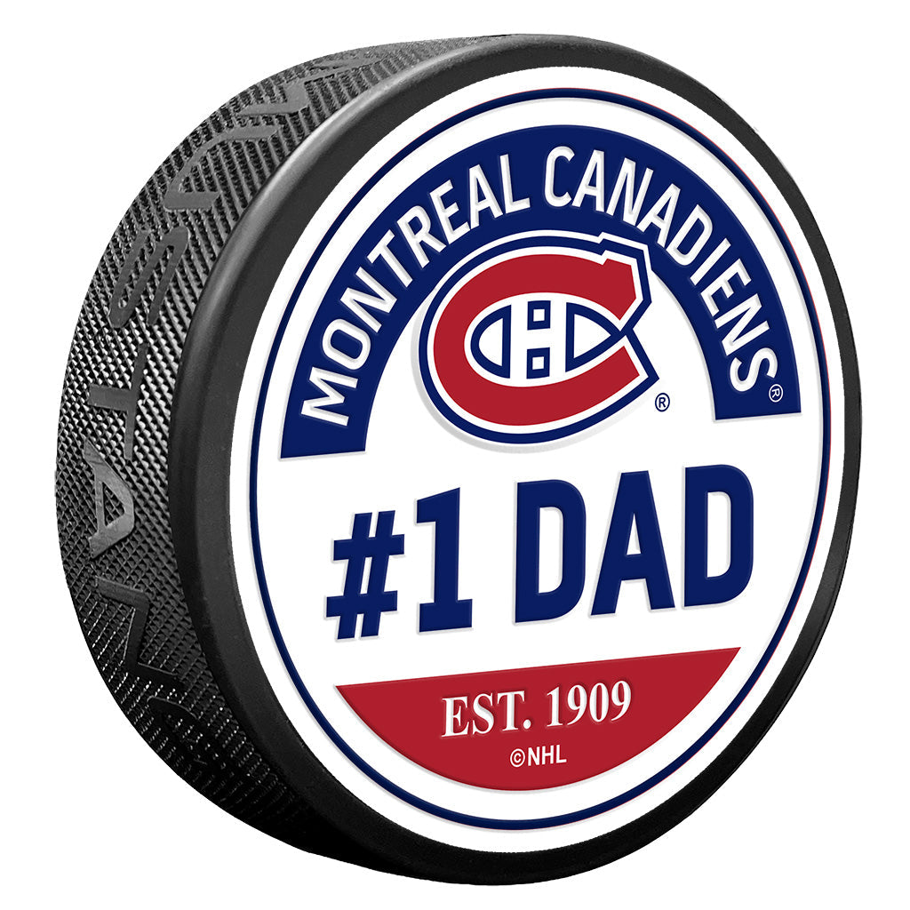 Montreal Canadiens #1 Dad Textured Puck
