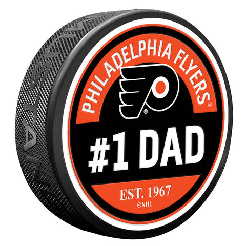 Philadelphia Flyers #1 Dad Textured Puck
