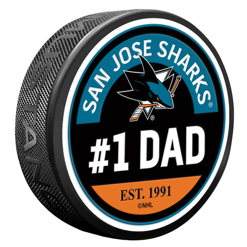 San Jose Sharks #1 Dad Textured Puck