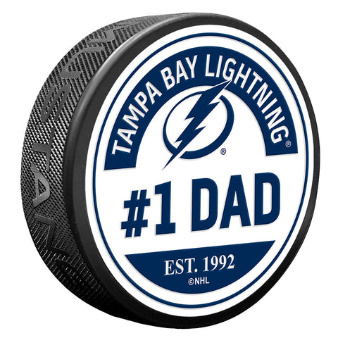 Tampa Bay Lightning #1 Dad Textured Puck
