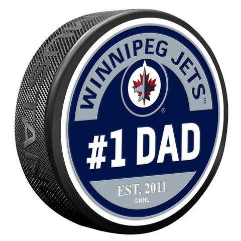 Winnipeg Jets #1 Dad Textured Puck