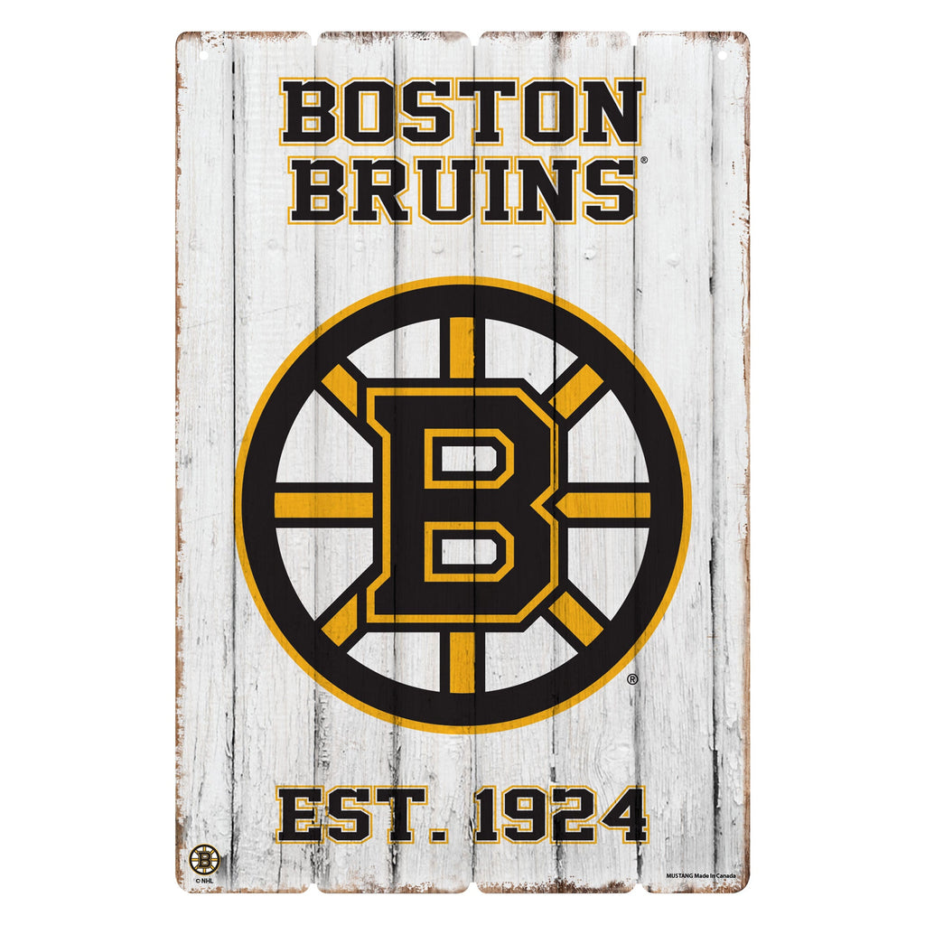 Boston Bruins 24x16 Established Faux Wood Sign